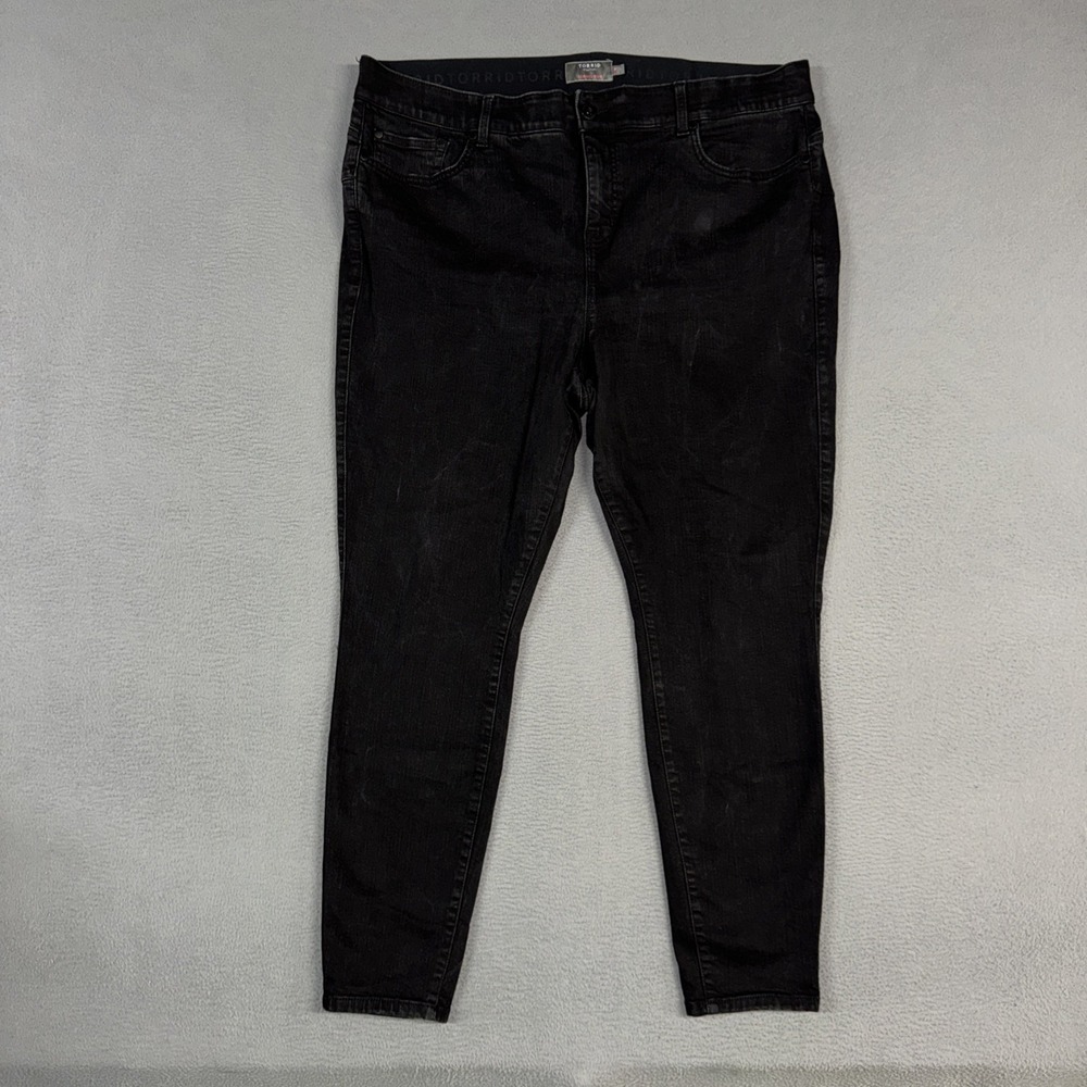 Torrid Jeans Womens 22 Black Bombshell Skinny Stretch Distressed Denim Cotton